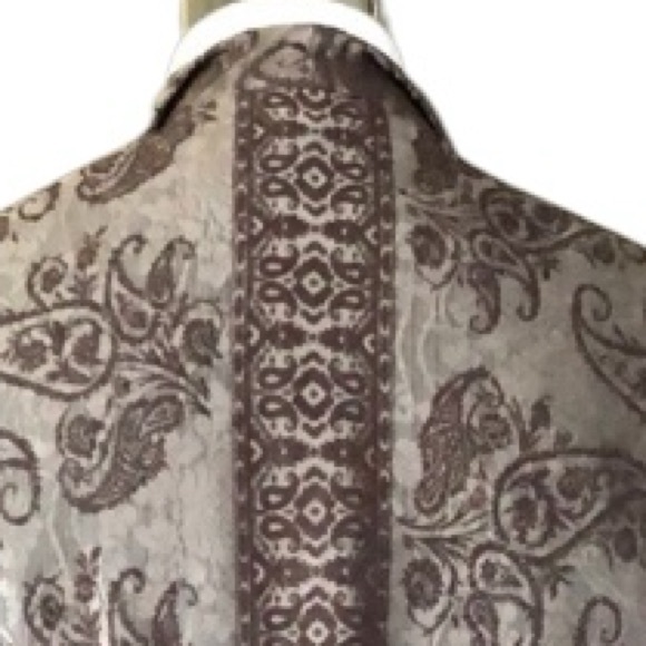 Vintage Tahari platinum bronze brocade crop waisted blazer - Picture 7 of 11